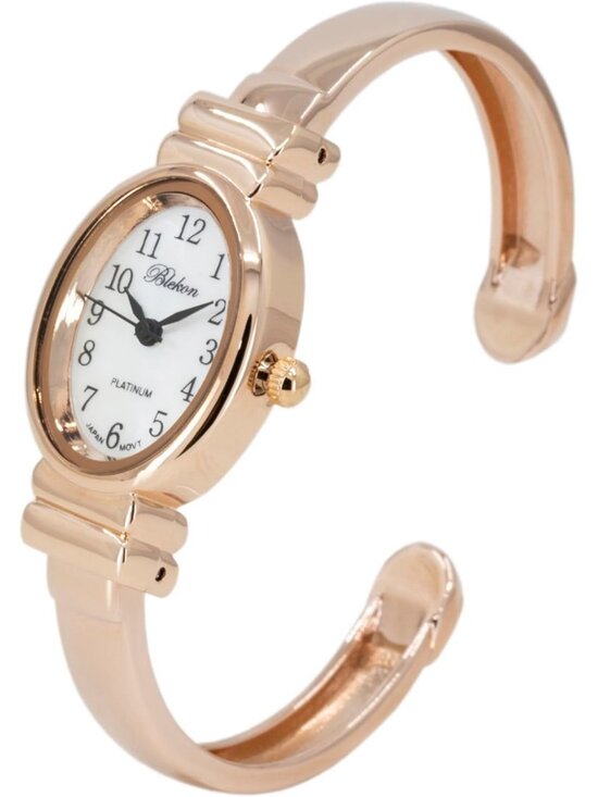 Women\'s Rose Gold Analog Quartz Pearl Dial Sophisticated Cuff Bracelet Watch main image 5
